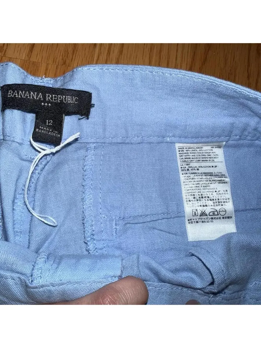 Banana Republic Women's Blue linen dress pant sz 12 preppy cottage office